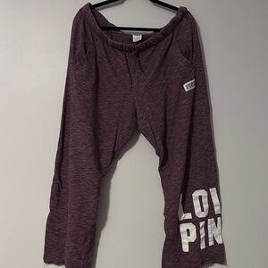 VS PINK Heathered Maroon SweatPants